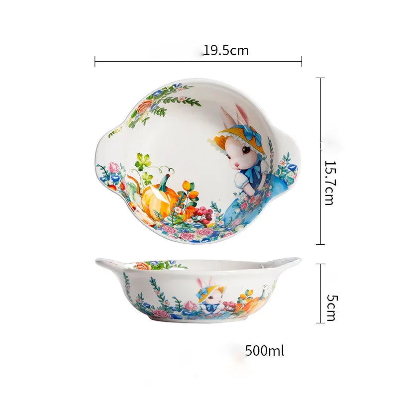 Keramikteller – Gartenstil – Blumenmuster