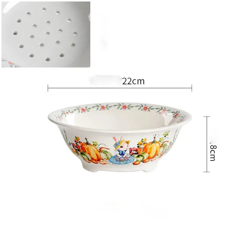 Keramikteller – Gartenstil – Blumenmuster