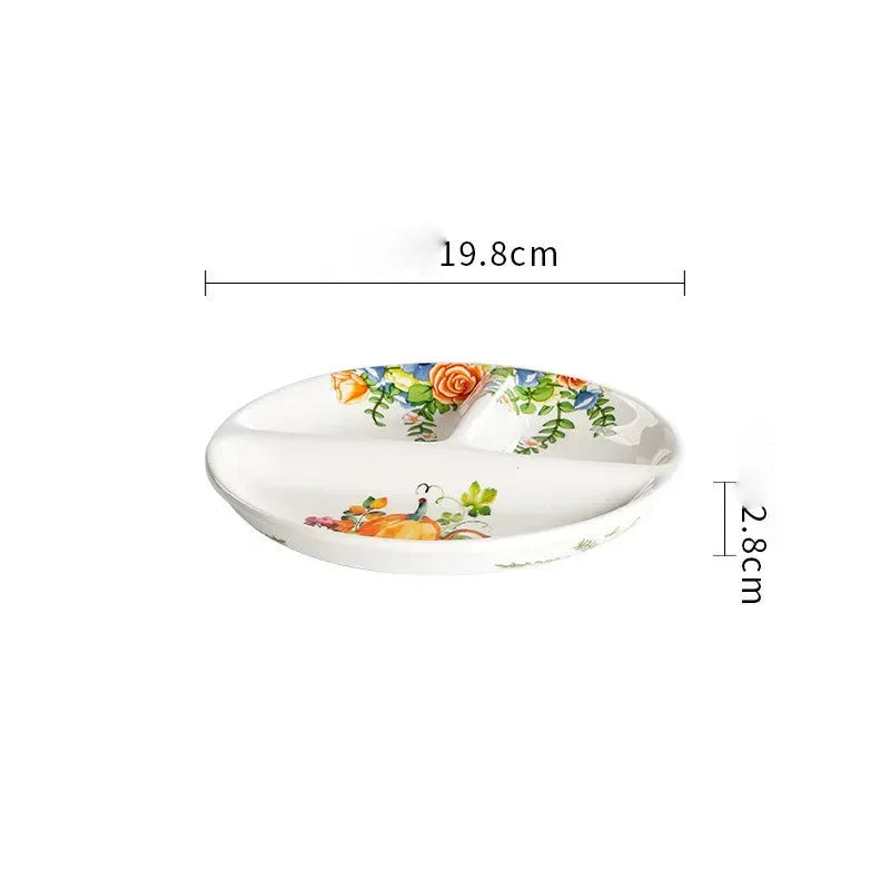 Keramikteller – Gartenstil – Blumenmuster