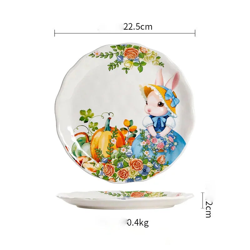 Keramikteller – Gartenstil – Blumenmuster