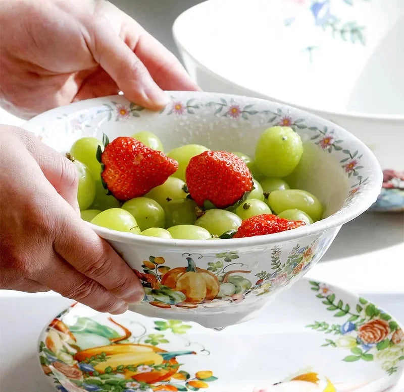 Keramikteller – Gartenstil – Blumenmuster