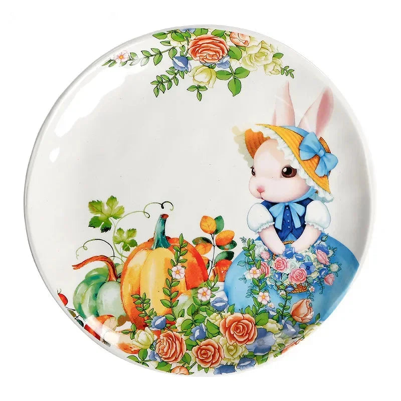 Keramikteller – Gartenstil – Blumenmuster