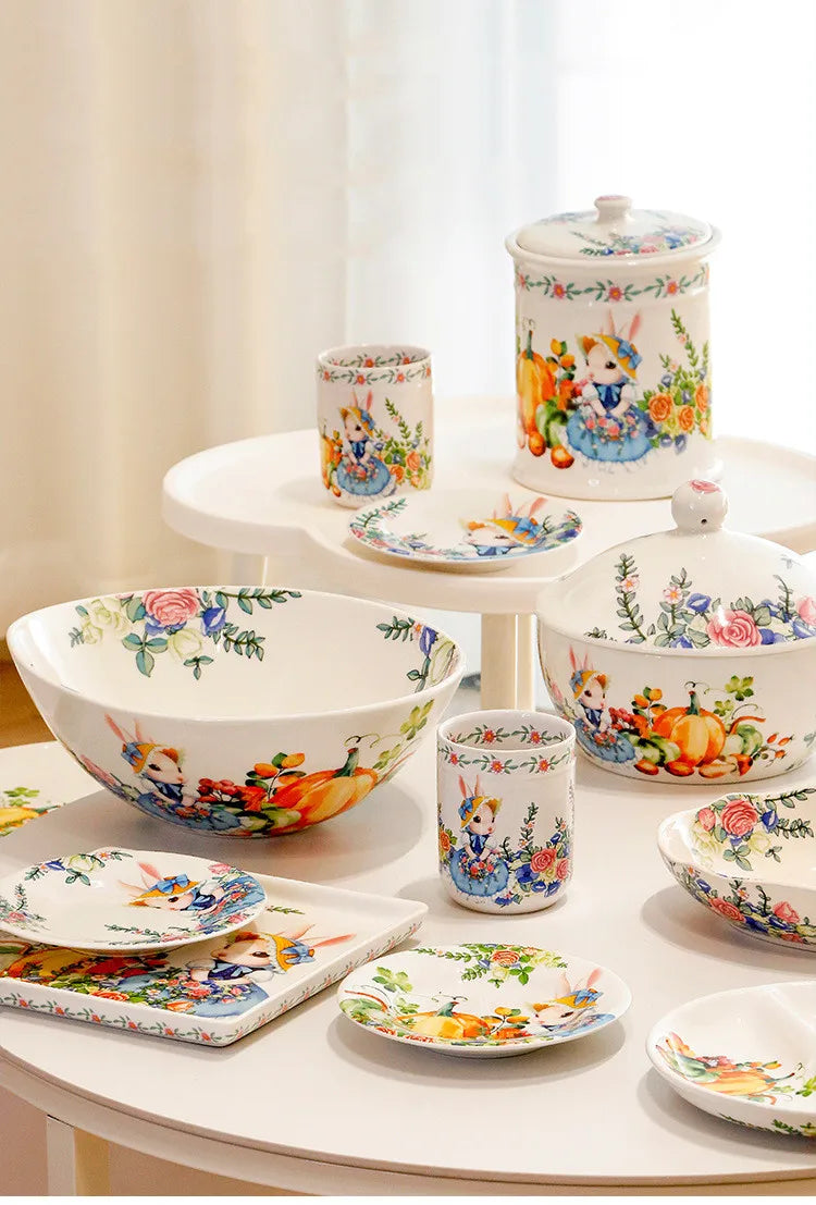 Keramikteller – Gartenstil – Blumenmuster