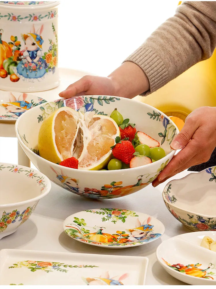 Keramikteller – Gartenstil – Blumenmuster