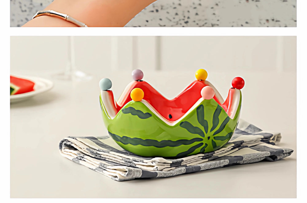 Keramikteller Set – Wassermelonen Design – Hohe Kapazität