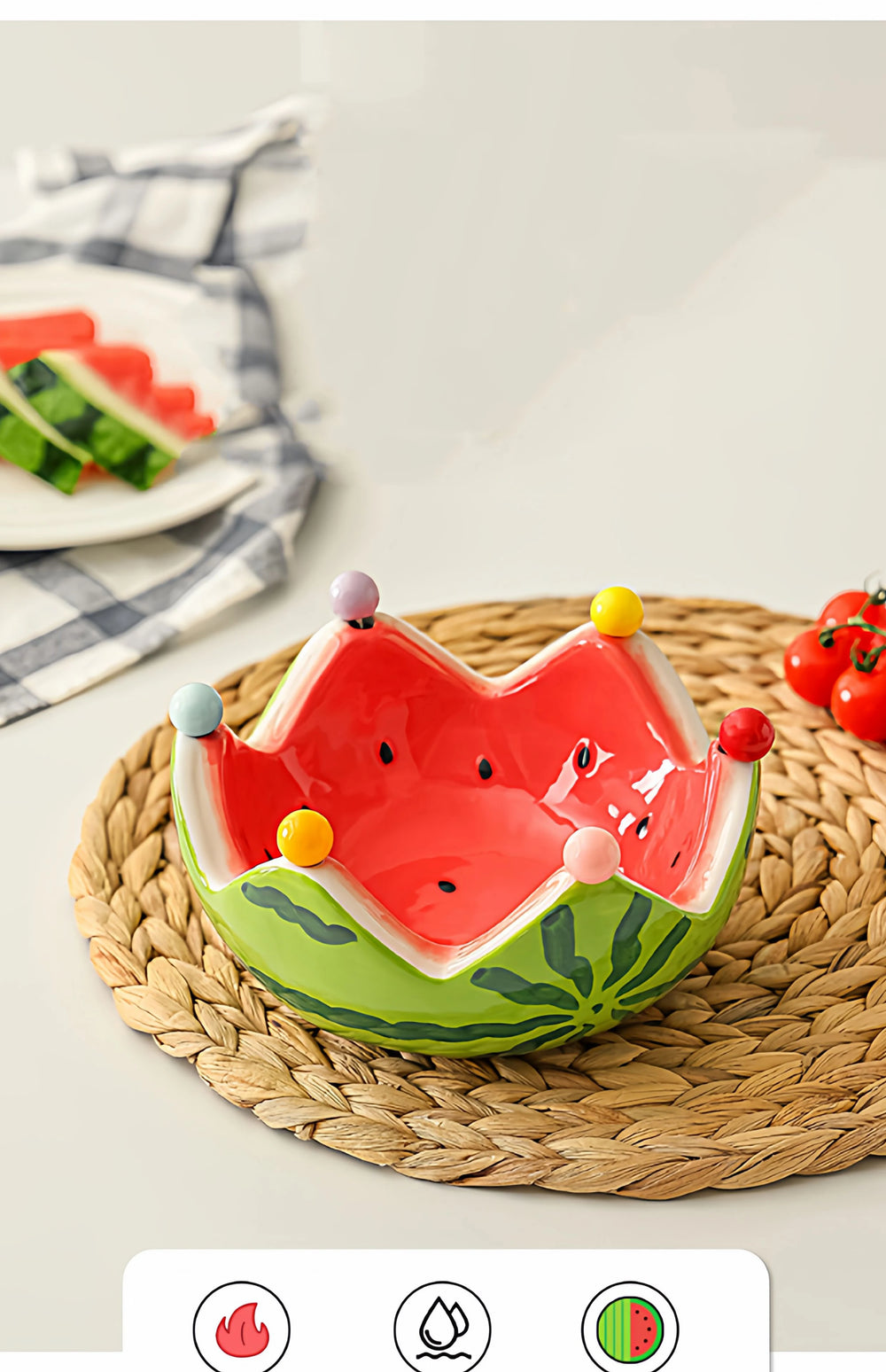 Keramikteller Set – Wassermelonen Design – Hohe Kapazität