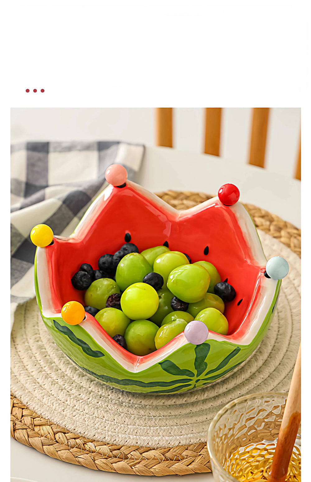 Keramikteller Set – Wassermelonen Design – Hohe Kapazität