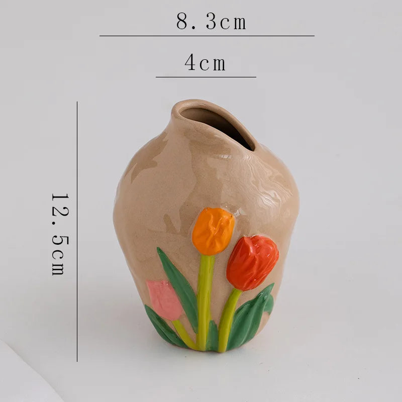 Keramikvase – Chinesisches Retro-Design – Handbemalt