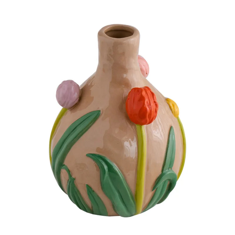 Keramikvase – Chinesisches Retro-Design – Handbemalt