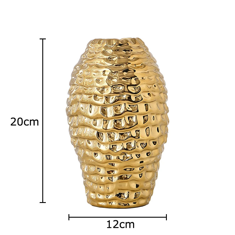 Keramikvase Gold – Modernes Design Tischvase