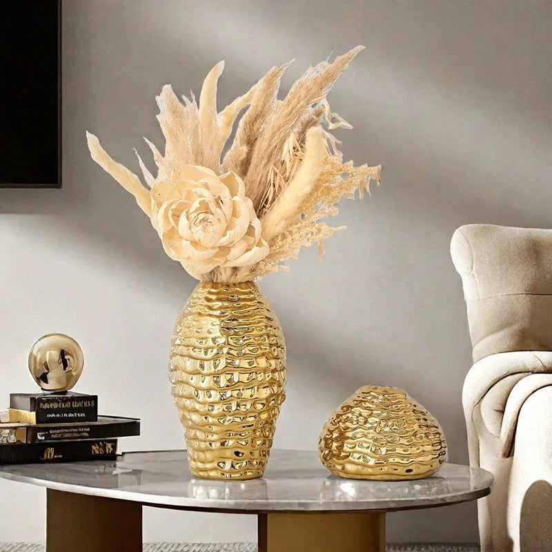 Keramikvase Gold – Modernes Design Tischvase
