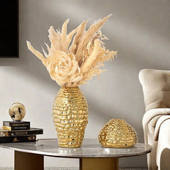 Keramikvase Gold – Modernes Design Tischvase