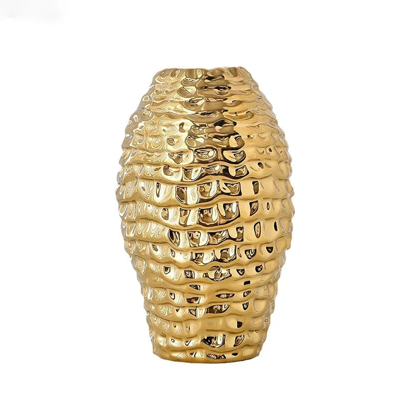 Keramikvase Gold – Modernes Design Tischvase