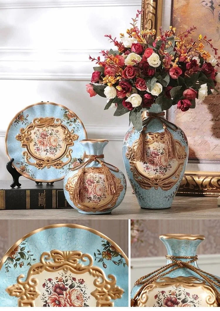 Keramikvasen Set im europäischen Stil für Tischdeko in verschiedenen Farben