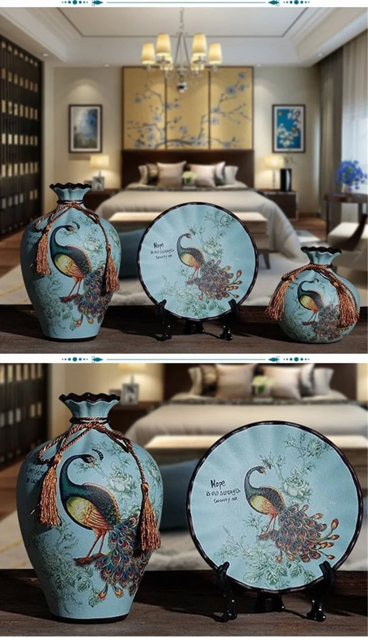 Keramikvasenset im europäischen Stil für Tischdekoration aus hochwertigem Keramikmaterial