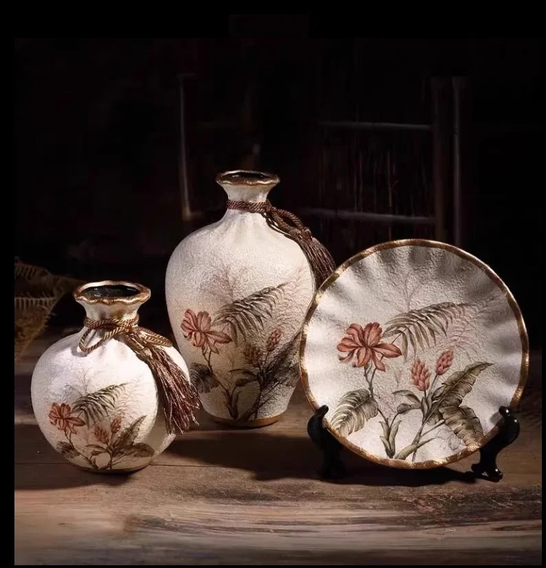 Keramikvasen im europäischem Stil in verschiedenen Farben, ideal für Wohnzimmerdeko