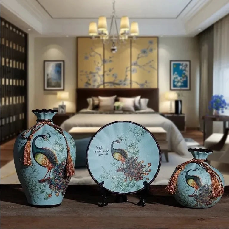 Set von Keramikvasen im europäischen Stil für Wohnzimmer, Farbe A bis Z