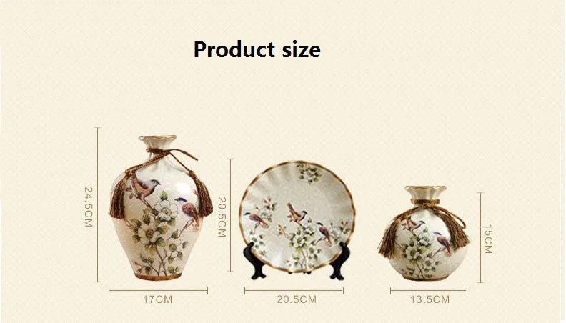 Elegantes Keramikvasenset im europäischen Stil, Farben: A, C, B, D, V, X, Z, F, E