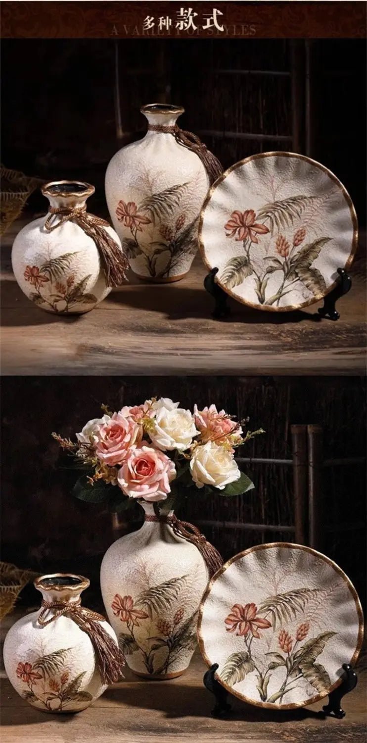 Keramikvasen Set im europäischen Stil in Farbe A, Tischdeko