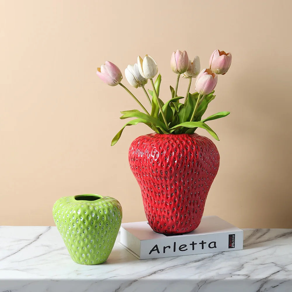 Keramische Erdbeervase – Modern Stil – Grösse M