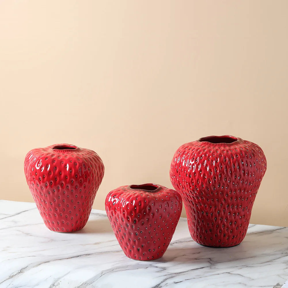 Keramische Erdbeervase – Modern Stil – Grösse M