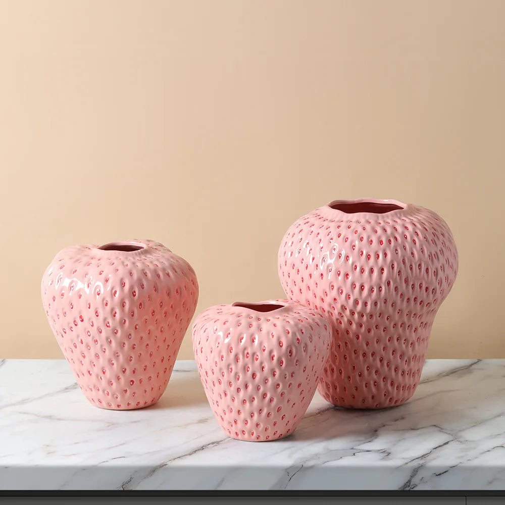Keramische Erdbeervase – Modern Stil – Grösse M