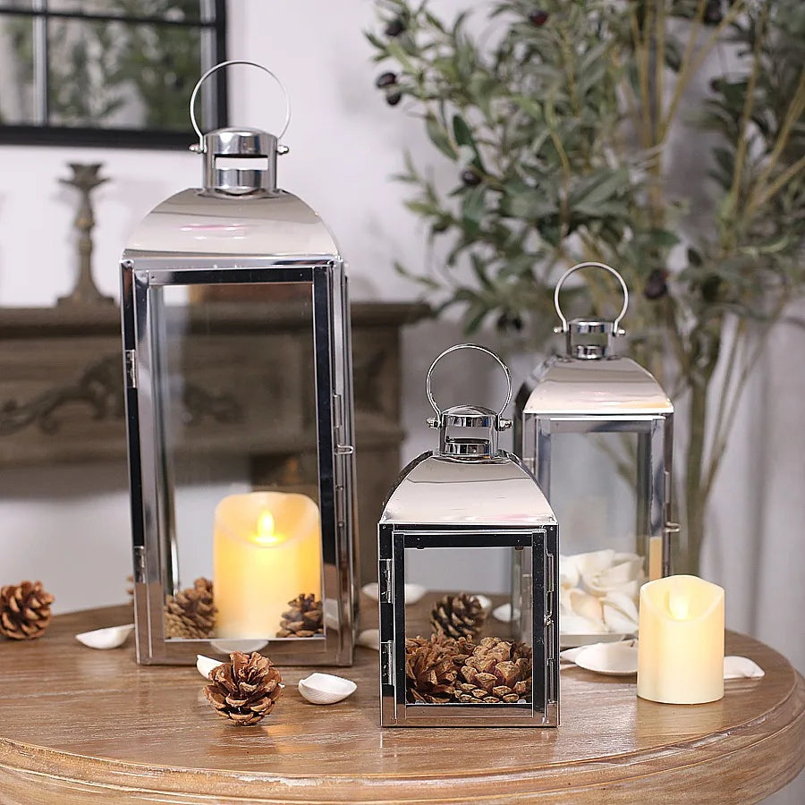 eleganter kerzenhalter aus edelstahl in silber und gold, passend für stabkerzen, grössenanfang A06 bis A22