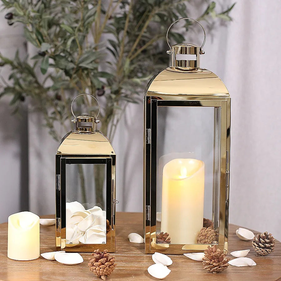 Edelstahl Kerzenhalter in silber, handgefertigt aus Metall, Grösse A11 22x21x53.5cm, europäischer Stil