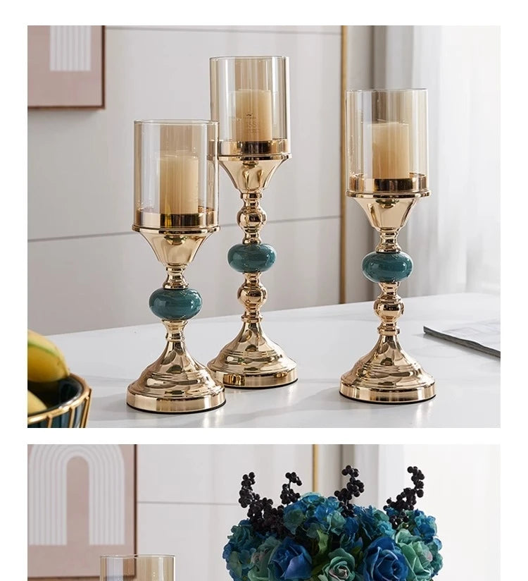 Kerzenhalter – Modernes Metall Glas – Wohn-Deko