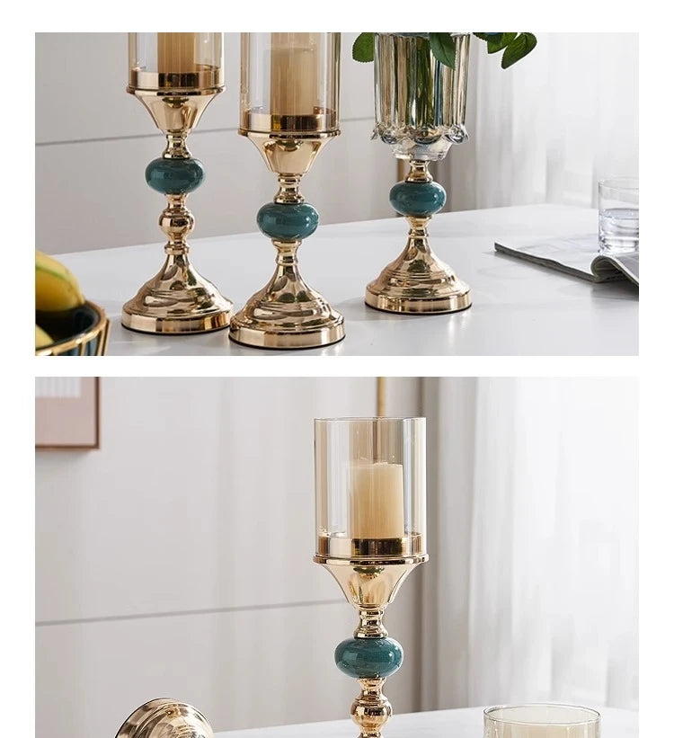 Kerzenhalter – Modernes Metall Glas – Wohn-Deko