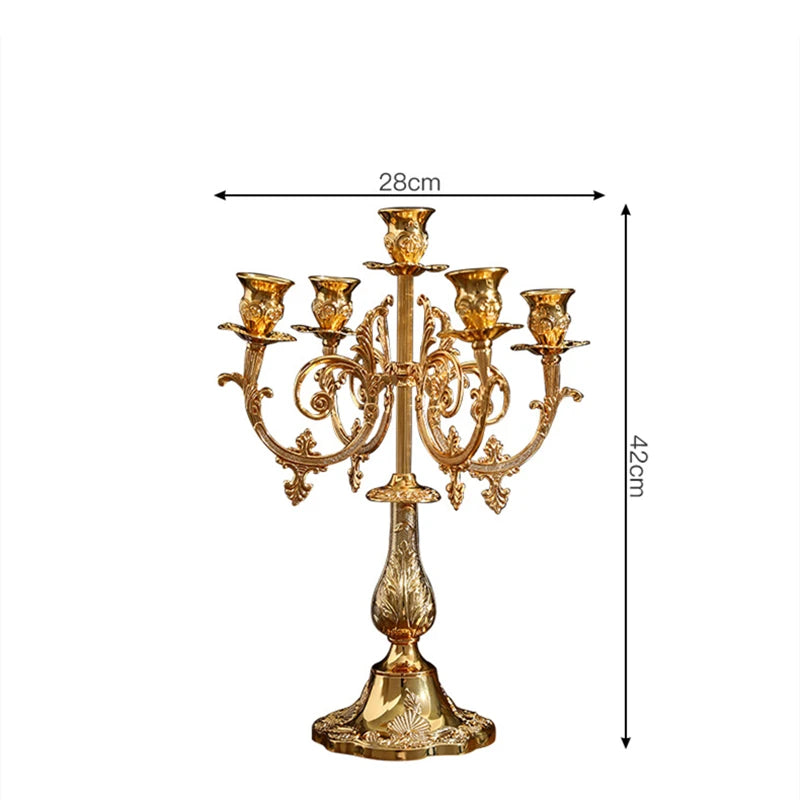 Kerzenhalter Retro Gold – Elegantes Metall 42 CM