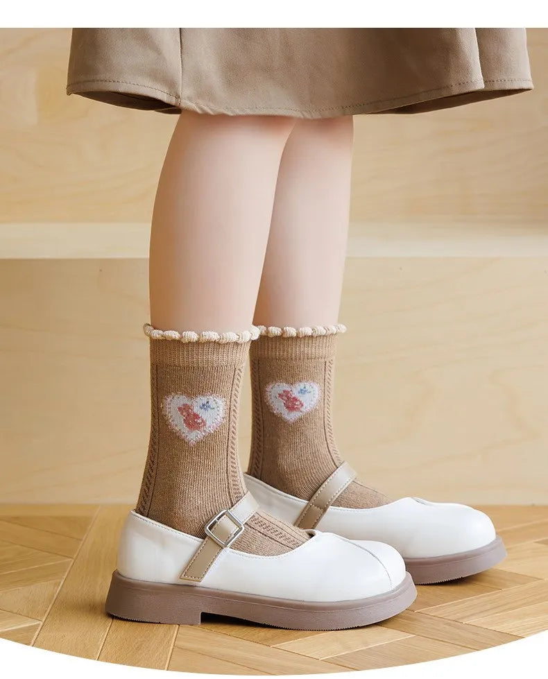 Kinder Baumwollsocken mit Cartoon-Muster, Farbe: 09, Grösse: 6-8 Jahre