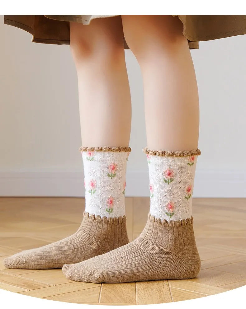 Europäische Baumwollsocken mit Cartoon-Muster für Kinder, Farbe: 09, Grösse: 6-8 Jahre