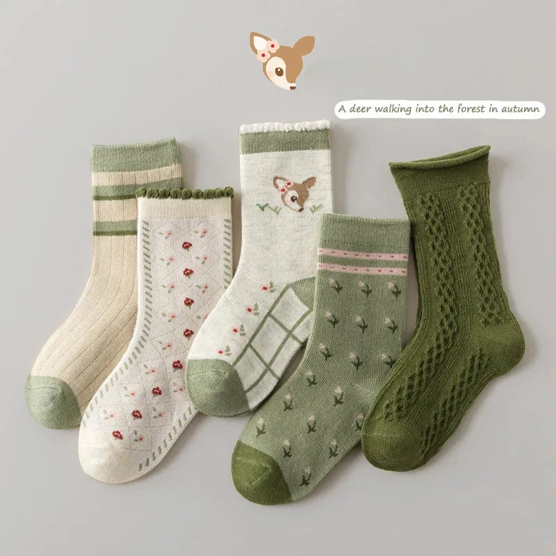 Kinder Baumwollsocken im europäischen Stil mit Cartoon-Muster, Farbe: 09, Grösse: 6-8 Jahre