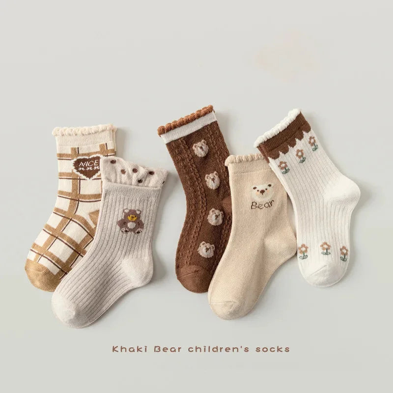 Kinder Baumwollsocken mit Cartoon-Muster in Farbe 09 Grösse 6-8 Jahre