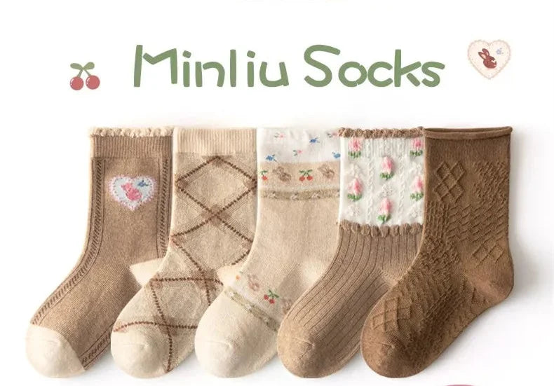 Kinder Baumwollsocken im europäischen Stil mit Cartoon-Muster, Farbe: 09, Grösse: 6-8 Jahre