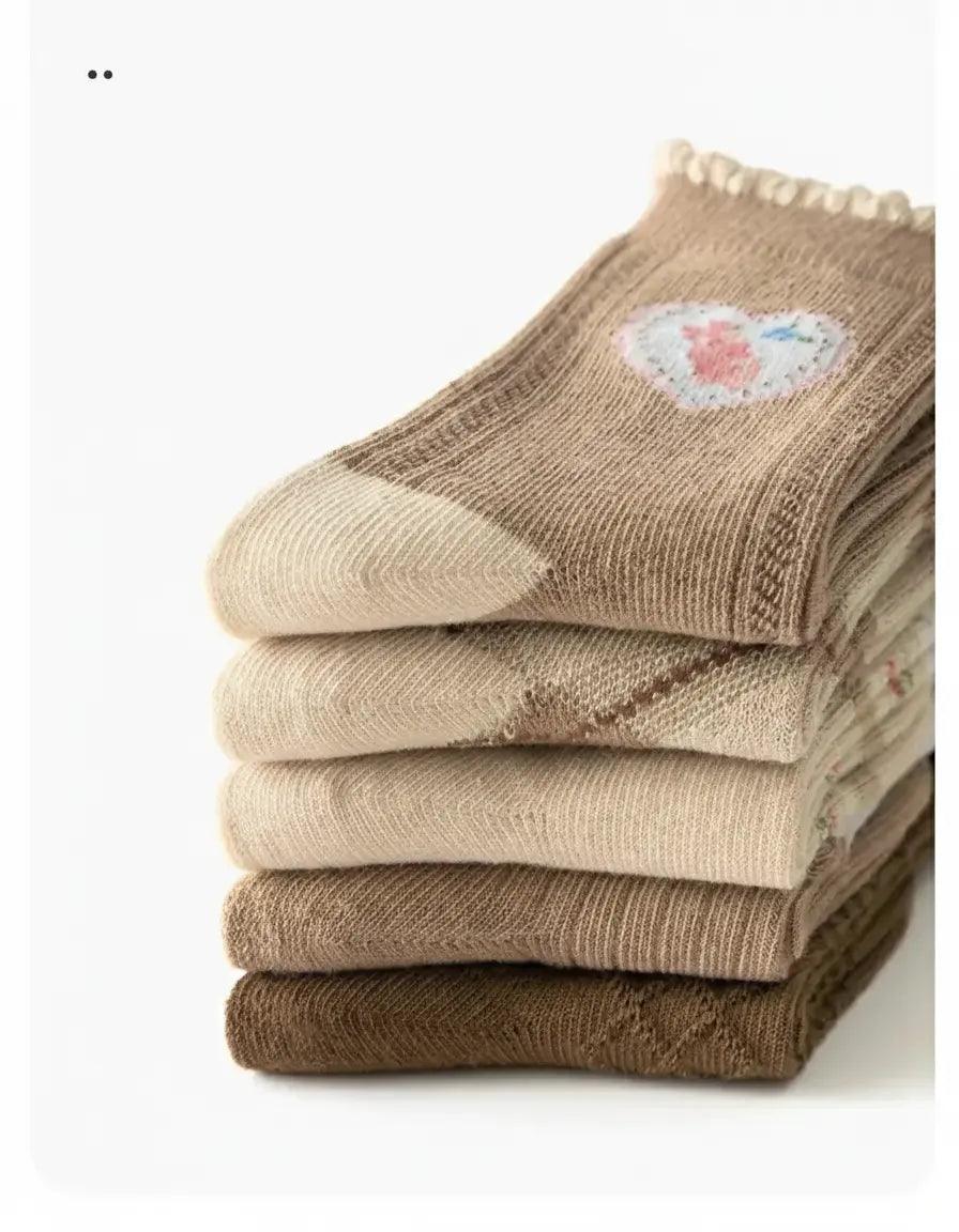 Kinder Baumwollsocken im europäischen Stil, Farbe: 09, Cartoon-Muster, Grösse: 6-8 Jahre