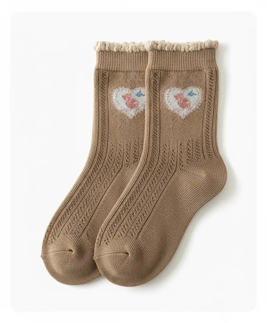 bunte Kinder Baumwollsocken mit Cartoon-Muster in Farbe 09, Grösse 6-8 Jahre