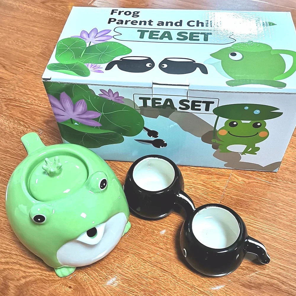 Kinder-Teeset – Keramik Kawaii Frosch Design