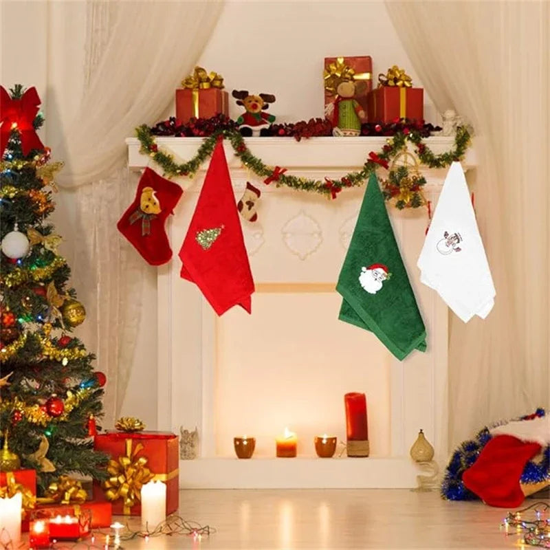 Kinder Weihnachtstücher – Weicher Baumwoll-Santa