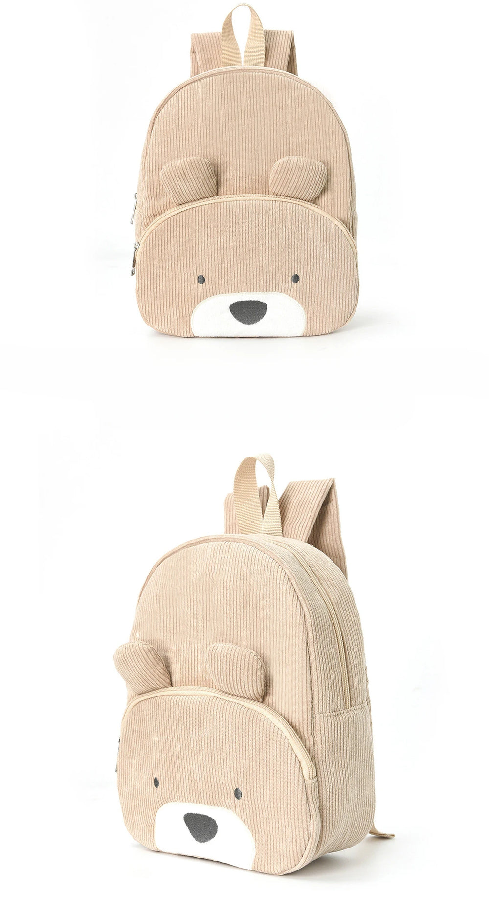 Kinderrucksack – Cord & Cartoon-Bär Stickerei