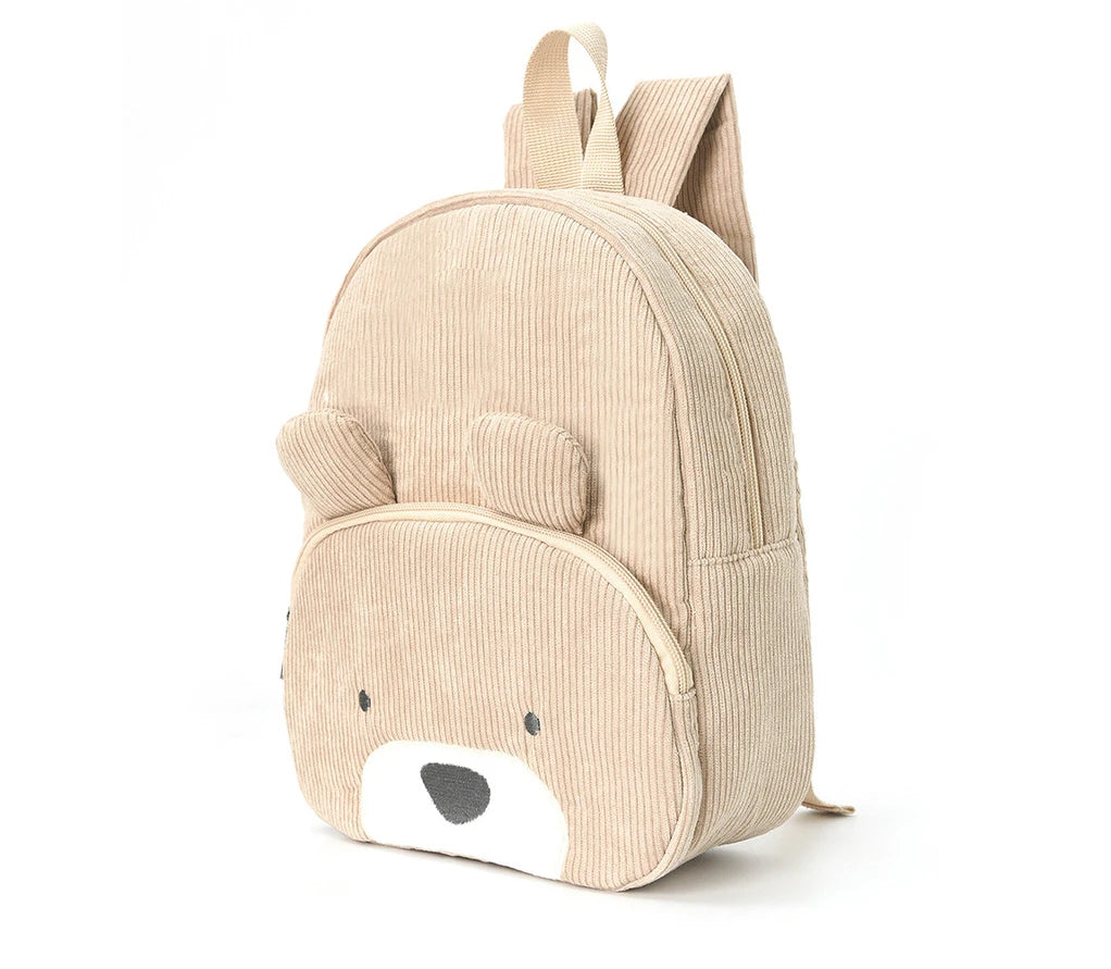 Kinderrucksack – Cord & Cartoon-Bär Stickerei