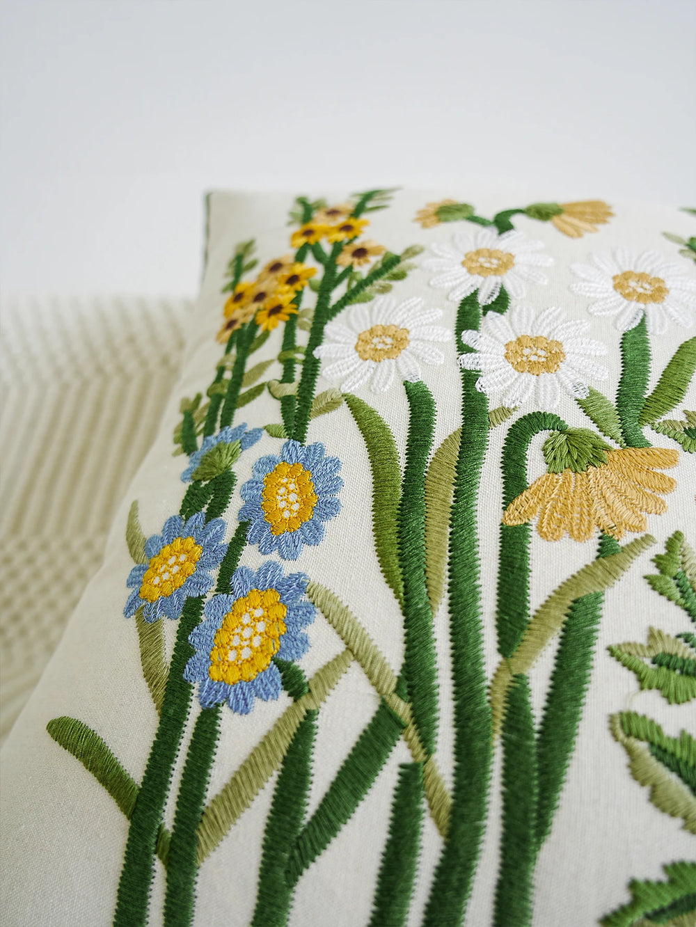 Kissenbezug – Bestickte Blumen Polyester – Verschiedene Grössen