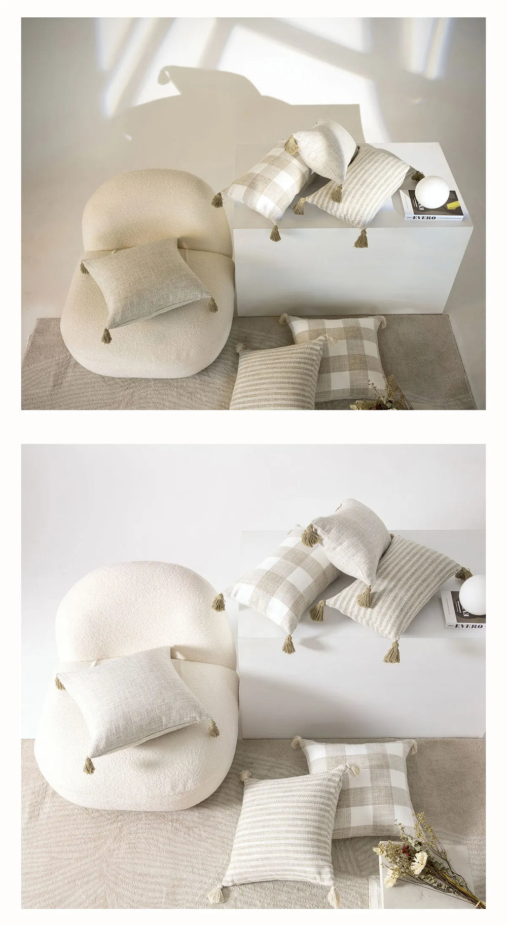 Kissenbezug – Nordische Boho Streifen – 45x45cm Polyester