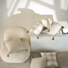 Kissenbezug – Nordische Boho Streifen – 45x45cm Polyester