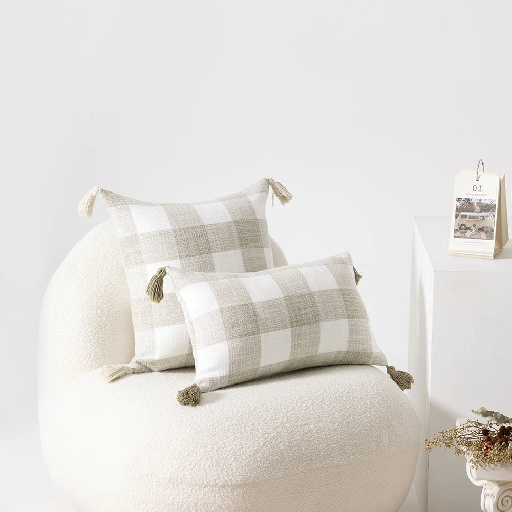 Kissenbezug – Nordische Boho Streifen – 45x45cm Polyester