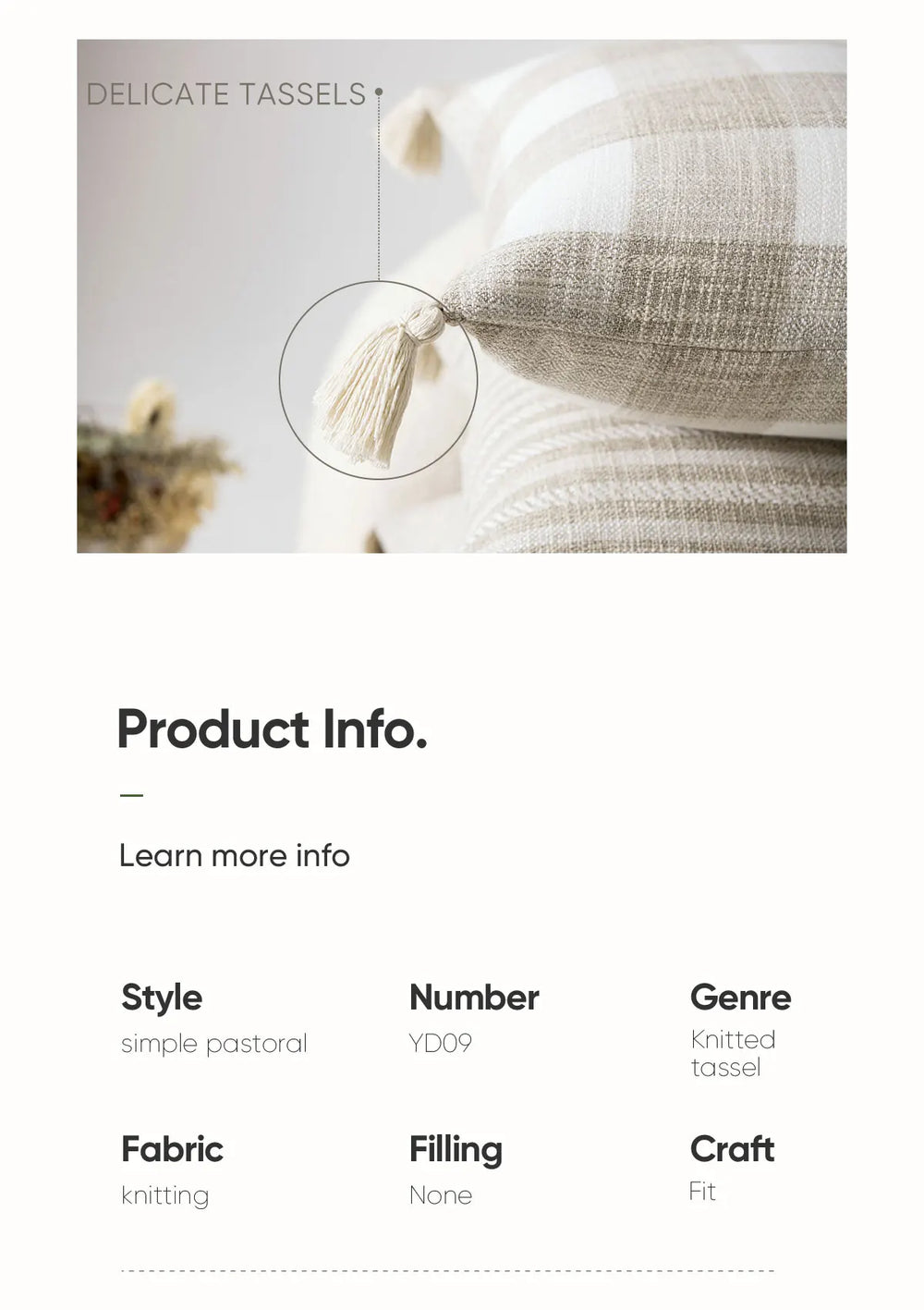 Kissenbezug – Nordische Boho Streifen – 45x45cm Polyester