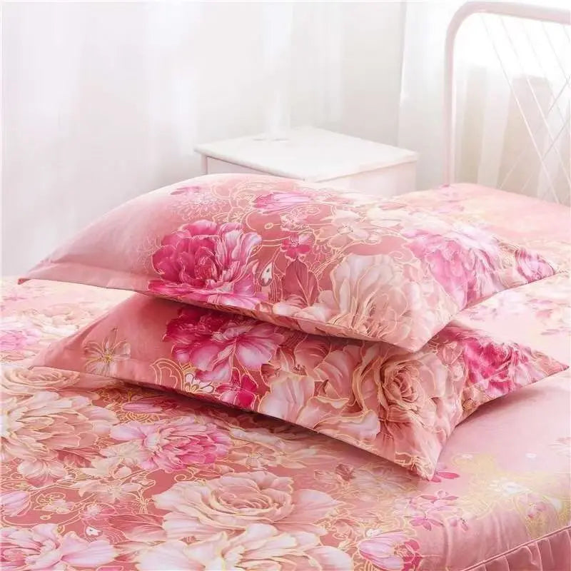 Florale Kissenbezüge aus Polyester/Baumwolle, rechteckig, 48x74 cm, mehrfarbig