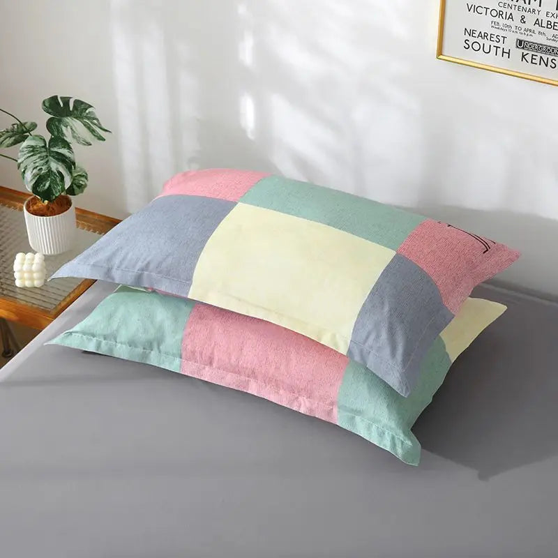 Mehrfarbige, rechteckige Kissenbezüge aus Polyester/Baumwolle mit Blumenmuster, Grösse 48x74 cm