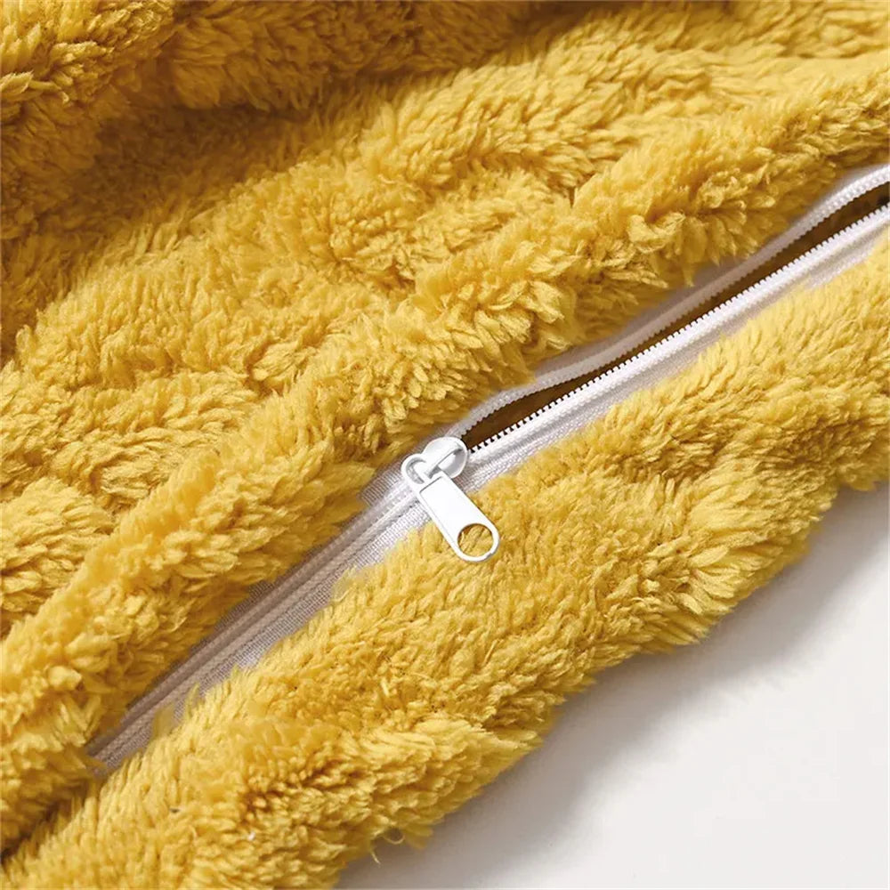 Vintage Kissenbezug aus Plüsch in Braun 40x40 cm